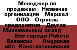 Менеджер по продажам › Название организации ­ Маршал, ООО › Отрасль предприятия ­ Другое › Минимальный оклад ­ 50 000 - Все города Работа » Вакансии   . Амурская обл.,Константиновский р-н